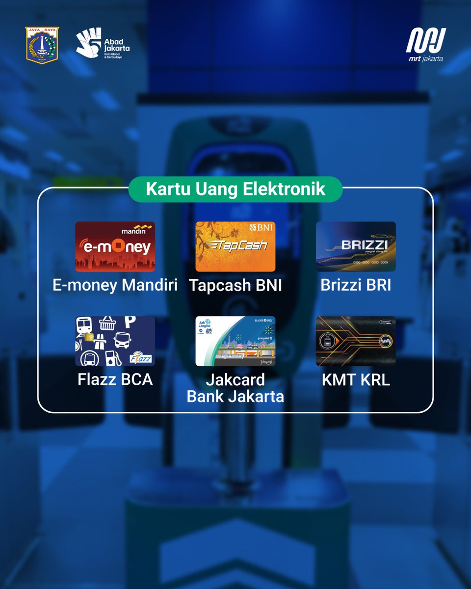 mrtjakarta's tweet photo. Mulai 12 Oktober 2026, pelanggan MRT Jakarta yang menggunakan Kartu Uang Elektronik (KUE) yang dikeluarkan oleh bank seperti E-money Mandiri, TapCash BNI, BRIZZI BRI, Flazz BCA, JakCard Bank Jakarta, dan kartu multitrip commuterline dapat melakukan pengetapan di reader JakLingko yang tersedia di passenger gate stasiun.

Langkah ini merupakan bagian dari upaya menghadirkan pengalaman perjalanan yang semakin mudah, nyaman, dan tanpa hambatan, khususnya bagi pelanggan yang menggunakan lebih dari satu moda transportasi publik.  

#MRTJakarta
#UbahJakarta