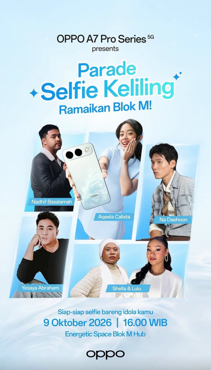 aqeela_basepop's tweet photo. Ready to capture the moment with Aqeela Calista! 💙📸

Join the excitement of "OPPO Parade Selfie Keliling" and make every selfie a moment to remember with the OPPO A7 Pro Series.

OPPO PARADE WITH AQEELA
#OPPOxAQEELACALISTA
#OPPOA7PROSERIES https://t.co/KSLLQ17UbD