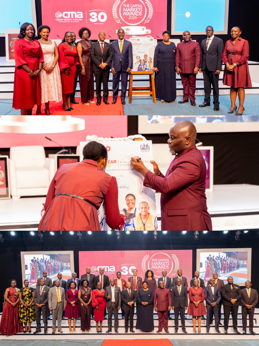 ibfsUg's tweet photo. ✨ A Night of Visionaries Shaping Uganda’s Financial Future!

UIBFS was honoured to join the Capital Markets Authority (CMA Uganda) in celebrating 30 years of transforming Uganda’s capital markets and advancing investment opportunities.

Representing UIBFS, our CEO, Mrs. Goretti Masadde, joined the Deputy Speaker of Parliament, Rt. Hon. Thomas Tayebwa; the Deputy Governor of the Bank of Uganda, Prof. Augustus Nuwagaba; CMA Board Chairperson, Mr. Saul Sseremba; and CMA CEO, Mrs. Josephine Okui Ossiya, alongside other distinguished dignitaries and industry leaders.

A key highlight of the celebrations was the launch of The 30-Year Investor Campaign, an initiative by CMA Uganda in collaboration with UIBFS to promote long-term investing, strengthen investor awareness, and encourage more Ugandans to participate in the capital markets.

Through strategic partnerships, financial education, and professional development, UIBFS remains committed to empowering the financial services industry and contributing to a stronger, more inclusive and sustainable financial future for Uganda.

#UIBFS #The30YearInvestor #CapitalMarkets