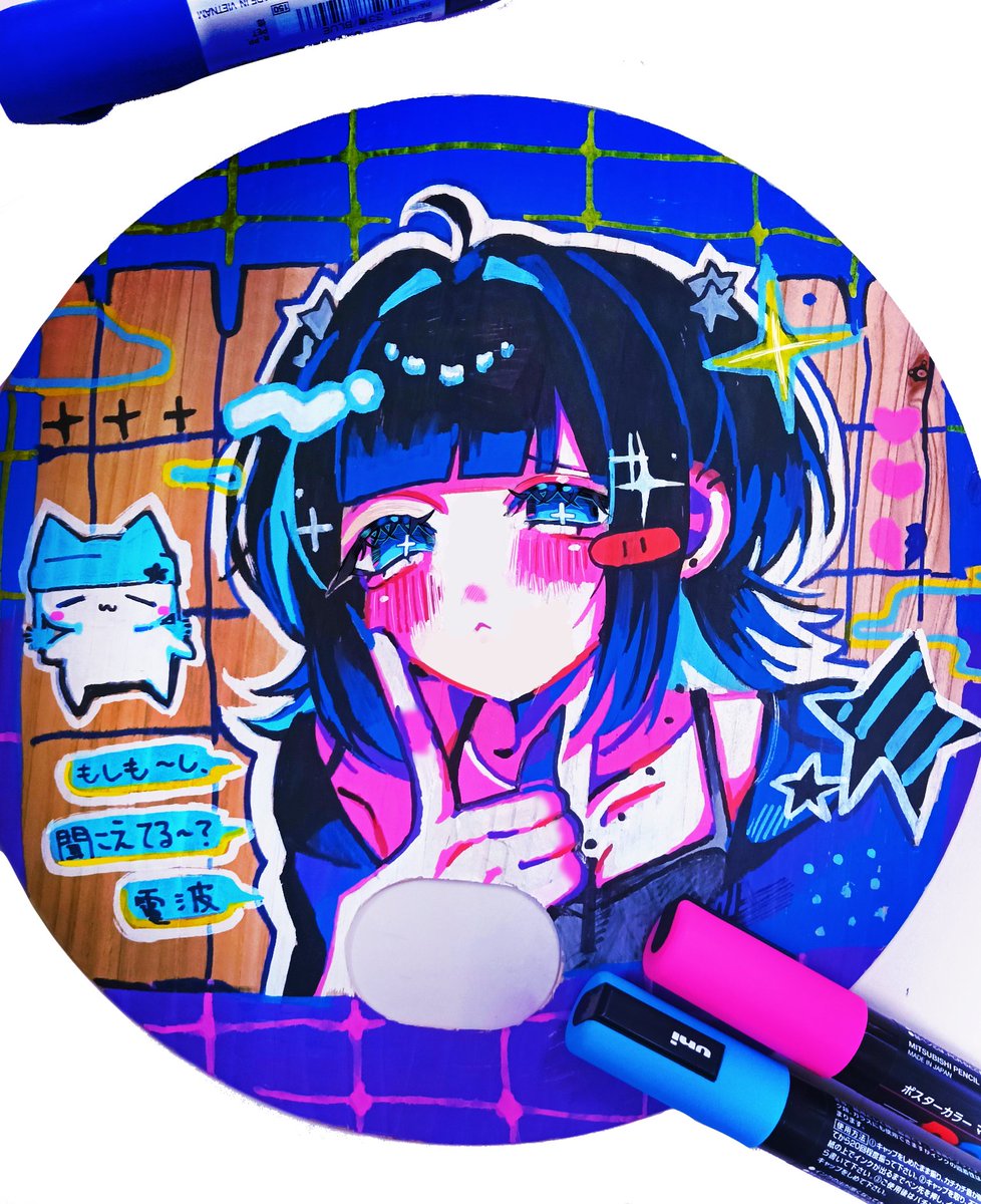 18ibukinn's tweet photo. 木のうちわにポスカ https://t.co/Kxc2UCYTdm