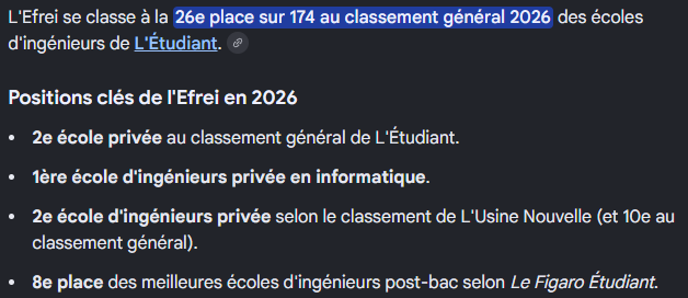 iban_dg's tweet photo. @YassinneAndalo1 @ilyescanor69 @elarden33 @rayymazing @yaya699_ un peu de la merde dire première des écoles privées mais 26eme et 8 ème sur la section informatique ça reste l'une des meilleurs en France (sachant que dans le classement générale très peu font de la cyber/cloud/réseaux/dev comme tu peux l'avoir à l'efrei) https://t.co/sEhrE5ljaY