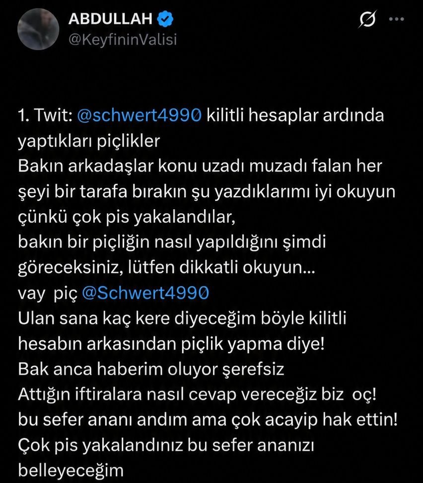 JohnnnSmith98's tweet photo. @KeyfininValisi ahmet,ben karismadikca her gün beni aniyorsun karistirmaya calisiyorsun sonra da hani muhabbetlere karismayacaktin yaziyorsun. Analara küfür etmedigin de yalan. Ispati asagida "pic, oc, anani belleyecem" yazmissin. Necibe, sen, vali beni anmayin tamam mi? https://t.co/S5yxBcRbM3