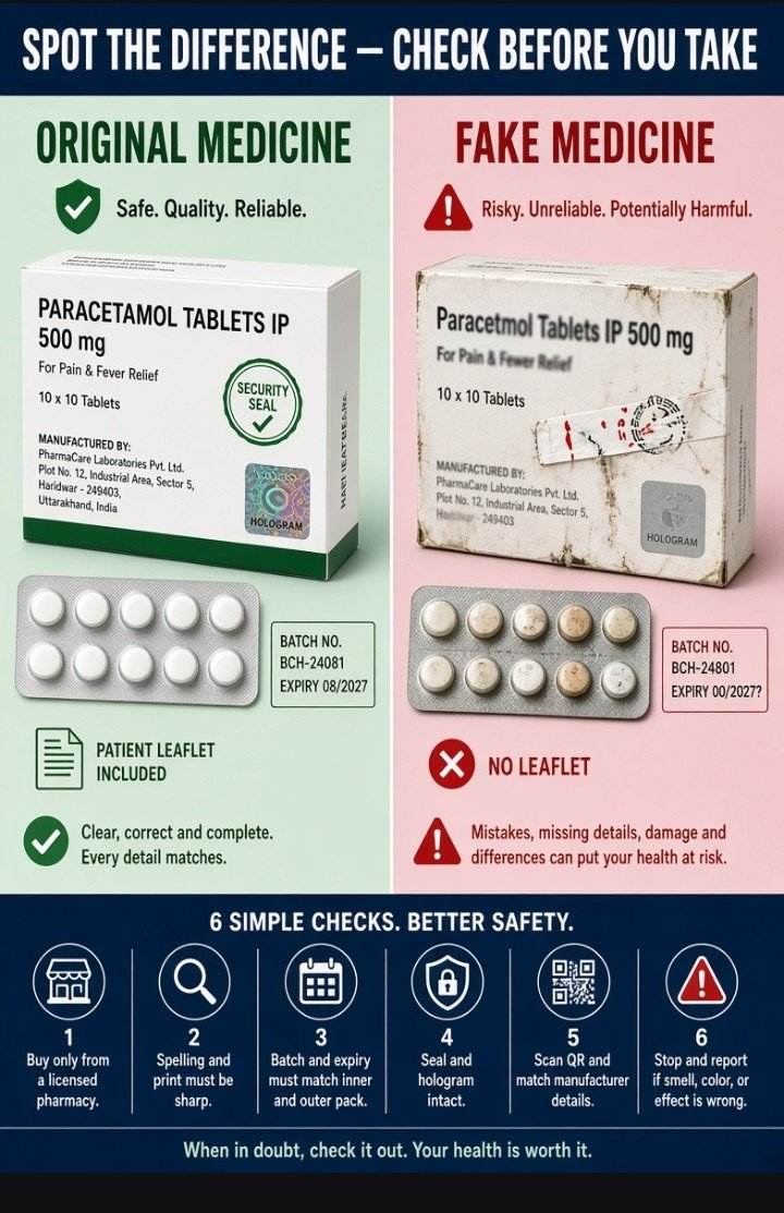 GhayasMir1's tweet photo. Good health is the greatest blessing.
According to current reports, counterfeit medicines make up nearly 30% of the market in Pakistan—a practice that recklessly endangers human lives. However, we too are complicit in this crime;
we often choose to jeopardize our lives just to save a few rupees.
Always scan the QR code and insist on a receipt when purchasing medicine.
Do not compromise your health in pursuit of cheaper medication.
@grok How harmful can counterfeit medicines be?