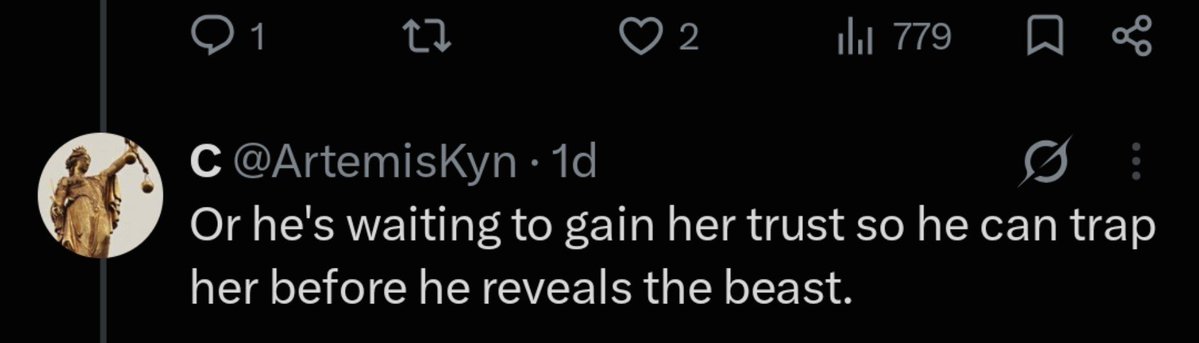 Dancastar2's tweet photo. @ArtemisKyn @praiseeeee____ U said this. Which means he was always a beast just waiting to unleash after gaining her trust https://t.co/oW6gnC2Jjm