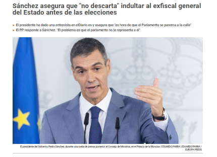 pabloharour's tweet photo. 🔴ÚLTIMA HORA | Sánchez "no descarta" indultar al exfiscal general del Estado antes de las elecciones anticipadas que fue condenado por revelación de secretos en el caso de la pareja de Ayuso

VAN CON LA CHORRA FUERA

HAY QUE ECHARLOS
https://t.co/swCsq6YrBl https://t.co/K9dOOa0UNm