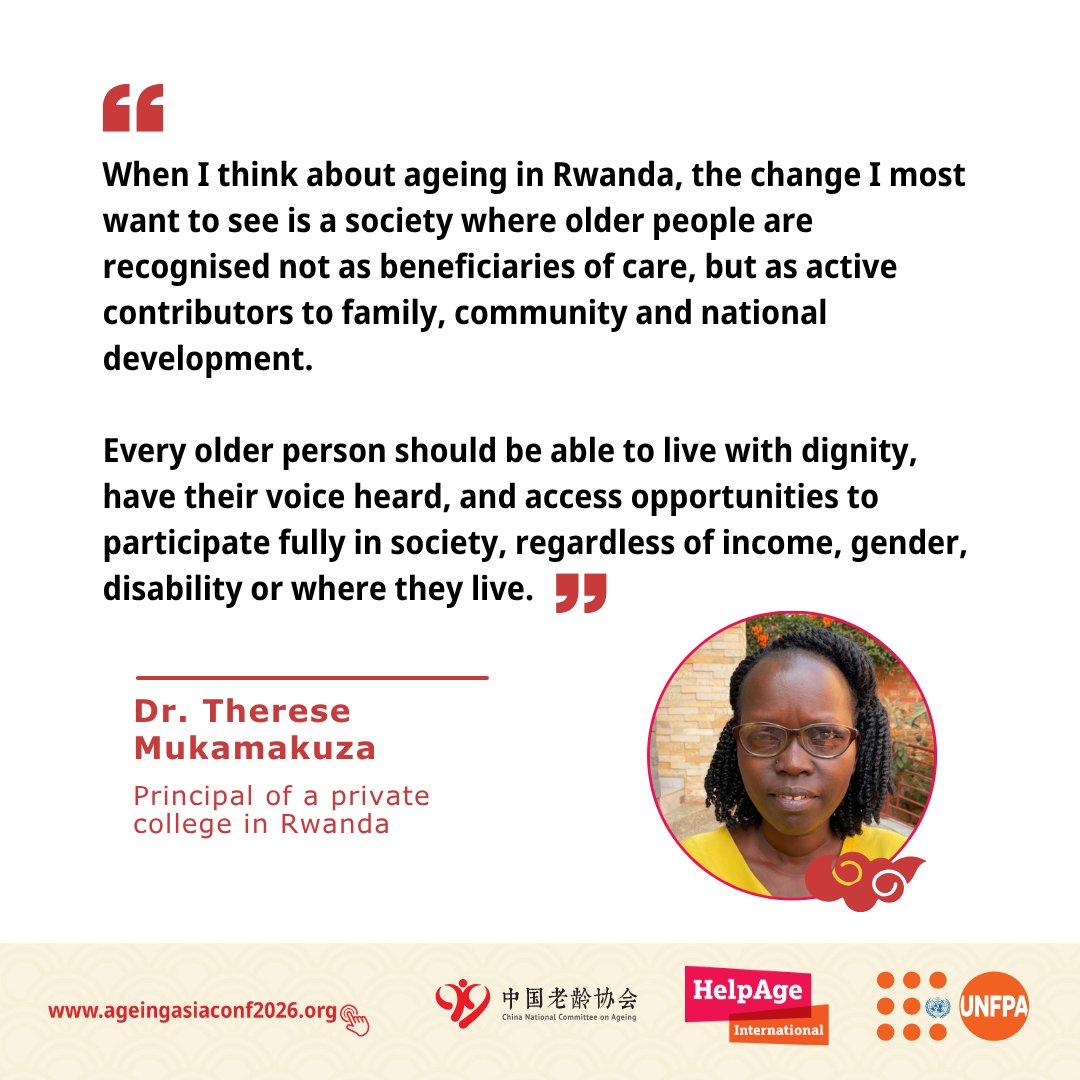 HelpAge's tweet photo. Ahead of the Asia-Pacific Regional Conference on Population Ageing, we asked: “When I think about ageing in my country, the change I most want to see is…”

Here’s the perspective of an older person from Rwanda. https://t.co/IfSyzwY6ev