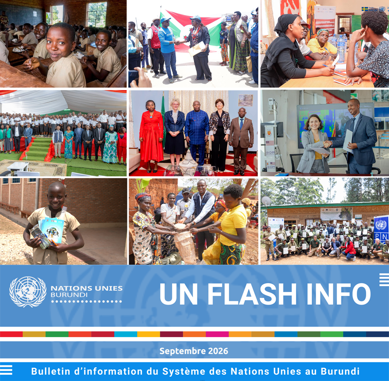 UN_Burundi's tweet photo. Retrouvez les temps forts et les principales réalisations des agences des Nations Unies au Burundi au cours du mois de septembre 2026 à travers le bulletin d’information "UN Flash Info Septembre 2026" - https://t.co/rNt137QPk0 https://t.co/LD7kZkPCRM