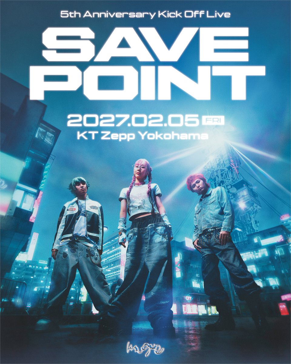 muque_official's tweet photo. ＼ ワンマンライブ開催決定！／

muque 5th anniversary kick off live
⠀⠀⠀⠀ ⠀⠀"SAVE POINT"
￣￣￣￣￣￣￣￣￣￣￣￣￣￣￣￣￣￣
2027年は結成5周年の節目を迎えるアニバーサリーイヤー。
この5年間の集大成と、
2027年のmuqueのあり方を提示する一夜。

2/5(金) @ KT Zepp Yokohama 
開場18:00 / 開演19:00

【チケット】
・1階スタンディング 前売り：¥5,500（税込）
・2階指定席 前売り：¥6,000（税込）
※別途ドリンク代必要

＜FC最速先行実施期間＞ ※抽選
10/9(金)18:00 〜 10/18(日)23:59
🎫https://t.co/GKSAail1Nb

【公演詳細】
https://t.co/8fMgLhkLOi

#muque