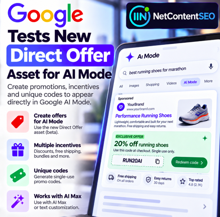 achille610's tweet photo. Google Ads is testing a Direct Offer asset for AI Mode: multiple incentives, single-use promo codes and redemption actions in sponsored AI results. The UI is still beta—not a general rollout. #GoogleAds #AIMode #PPC
https://t.co/HjBSVwDI3Y https://t.co/R5hOd7fxio