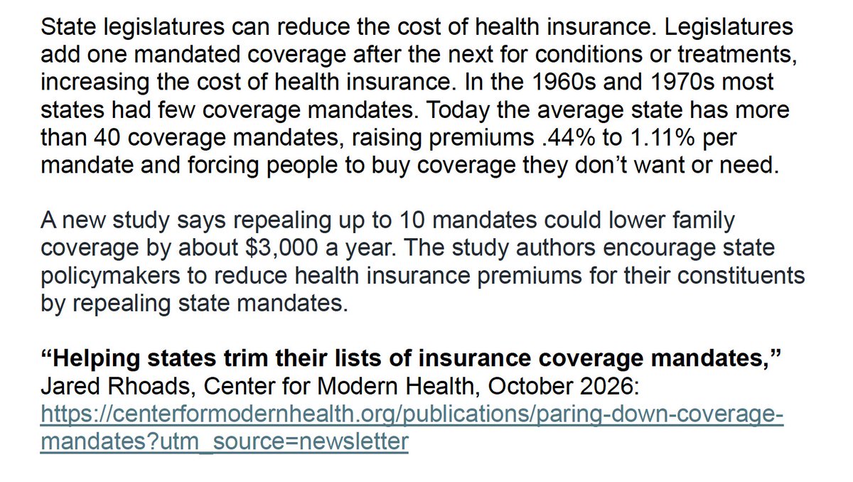 CCHFreedom's tweet photo. STATE MANDATES MAKE HEALTH INSURANCE UNAFFORDABLE

The Health Freedom Minute is presented daily by Twila Brase — President and Co-founder of Citizens’ Council for Health Freedom — and heard in 48 states Mon-Fri on more than 870 radio stations nationwide. 

Listen to today's Health Freedom Minute here: https://t.co/ElvLYmFqbZ