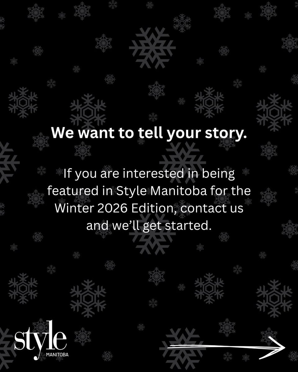 StyleManitoba's tweet photo. We still have a few spots left in the magazine. Now is your chance to get your business in front of Manitobans before the holidays.
Email info@ to get in touch. Deadline for winter submissions is October 23.
#StyleManitoba #Winter #Holiday #Festive #Winnipeg https://t.co/RCYUJERsVX