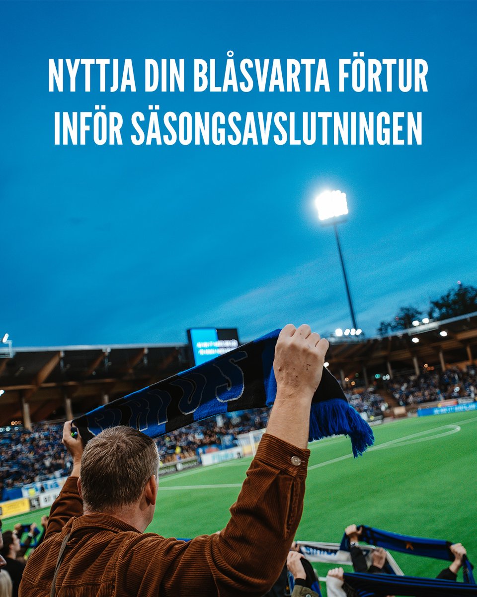 siriusfotboll's tweet photo. 🔵⚫ Just nu pågår vår blåsvarta förtur inför den allsvenska säsongsavslutningen!

🎫 Inför mötet med AIK (24/10) återstår nu endast ett fåtal biljetter och du som har rätt till förtur har fått mejl med möjlighet att köpa biljett.

Läs mer om förturen på https://t.co/A38taq3zBL. https://t.co/8Si3rf9BYz