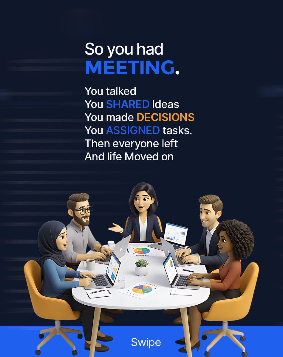 memordesk's tweet photo. Meetings end, but the ideas, decisions, tasks, and information discussed in them still matter.

The question is: what happens to all of it once everyone leaves? https://t.co/4N8C6zgrbO