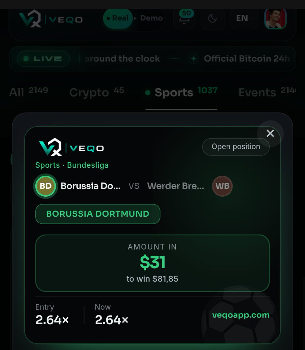 giuligatti35's tweet photo. Finally the European leagues are back after the break, there are a lot of matches today and in my opinion some really good bets on @VEQOapp

I decided to place more bets than usual today, so here they are.

Dortmund vs Werder Bremen, my bet is Dortmund to win
Dortmund are first in the Bundesliga, 12 points from 4 games, 6 wins in a row in all competitions and Kobel hasn't conceded at home in the league this season. Bremen are 8th and doing fine, but they haven't won any of their last 5 away league games. The risk is Dortmund's defence, Emre Can and Mane are out and Schlotterbeck is a doubt, and Bremen came back from 2-0 down to beat Augsburg 3-2 before the break, so a surprise is possible.

Galatasaray vs Kasimpasa, this is the one I'm most sure about, so I bet on Galatasaray to win
They haven't lost a home league game in 38 matches, they've won 27 of 44 against Kasimpasa and 11 of 15 at RAMS Park. It's not perfect though, they were hammered 4-0 by Trabzonspor last time, Osimhen's fitness is still a question, their coach is banned from the touchline and Kasimpasa are unbeaten this season, so I'm not taking it lightly.

The next bet is a combo with, in my opinion, a pretty high chance to win.

Shakhtar to win at Veres, Shakhtar are second with 18 points and have 18 wins in 22 games against Veres, who won only once. The risk is that Veres are 7 games unbeaten and Shakhtar will most likely rotate because AEK are waiting in the Champions League on Wednesday.

Al Nassr to win vs Diriyah, Al Nassr are third with 16 points and Diriyah are newly promoted, Al Nassr already beat them 4-1 in August. The risk is Al Nassr's mixed form, they lost 4-0 to Al Ain in the Champions League, there's a lot of noise around Ronaldo and Diriyah have Darwin Nunez with 3 goals.

PSV to win vs Heerenveen, PSV won the last 4 meetings and 6 of the last 7, and they scored a league-high 6 goals in the last 15 minutes of games. The risk is that they lost 3-2 at Twente before the break, haven't kept a clean sheet this season and have Leipzig in the Champions League 4 days later, so rotation is possible.

That's why it's a combo, all three are clear favourites in my opinion and together they give a much better payout, but if one of them slips the whole bet is gone.

So today there's really a lot to watch and someone to cheer for, and tomorrow there will be even bigger matches, it gets more interesting every day.