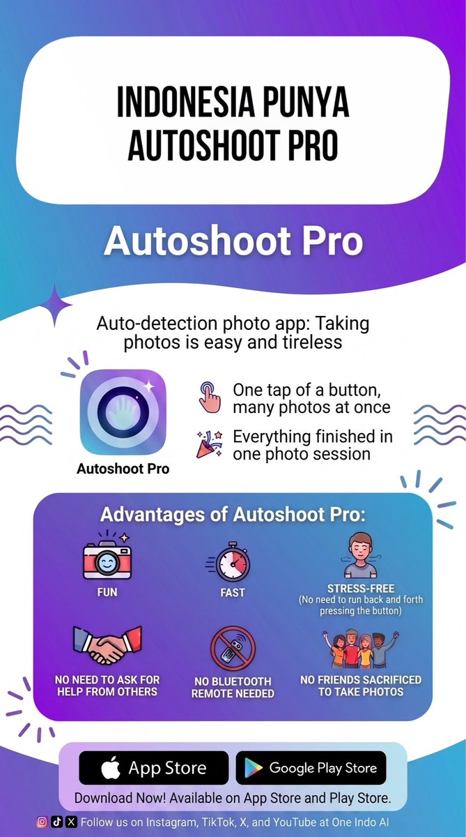 OneIndoAi's tweet photo. @qrivasiii Ayo tunjukkan nasionalisme kalian dengan instal AutoShoot Pro aplikasi asli 🇮🇩

Link download cek di bio ya guys https://t.co/8vu4pVxBn6