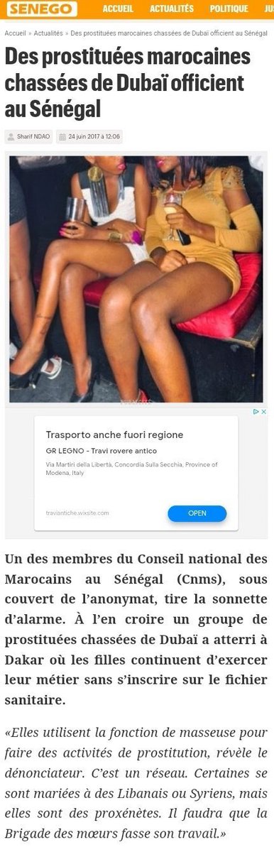 Warmonger60's tweet photo. @OfElric36896 @Berberisti Morocco is labelled by UNESCO as the sex tourism capital of the world yet still has a small number of Senegalese or SSA prostitutes in general lol.

70% of your own Moroccan sisters are sex workers in the gulf. Many of them get deported and sent to Dakar, Senegal. https://t.co/n78A4zZtub