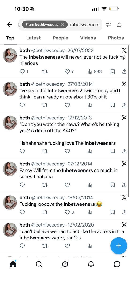 AFB47af's tweet photo. @bethkweeday Woman who adores the inbetweeners pretending she’s offended by ‘baps’ https://t.co/oCCphKsZBR