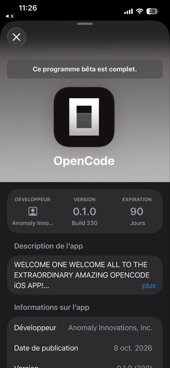 SONCHAU22's tweet photo. @thdxr Missed it while I’m a heavy user of Opencode 🥲 https://t.co/q8pjGRayPR