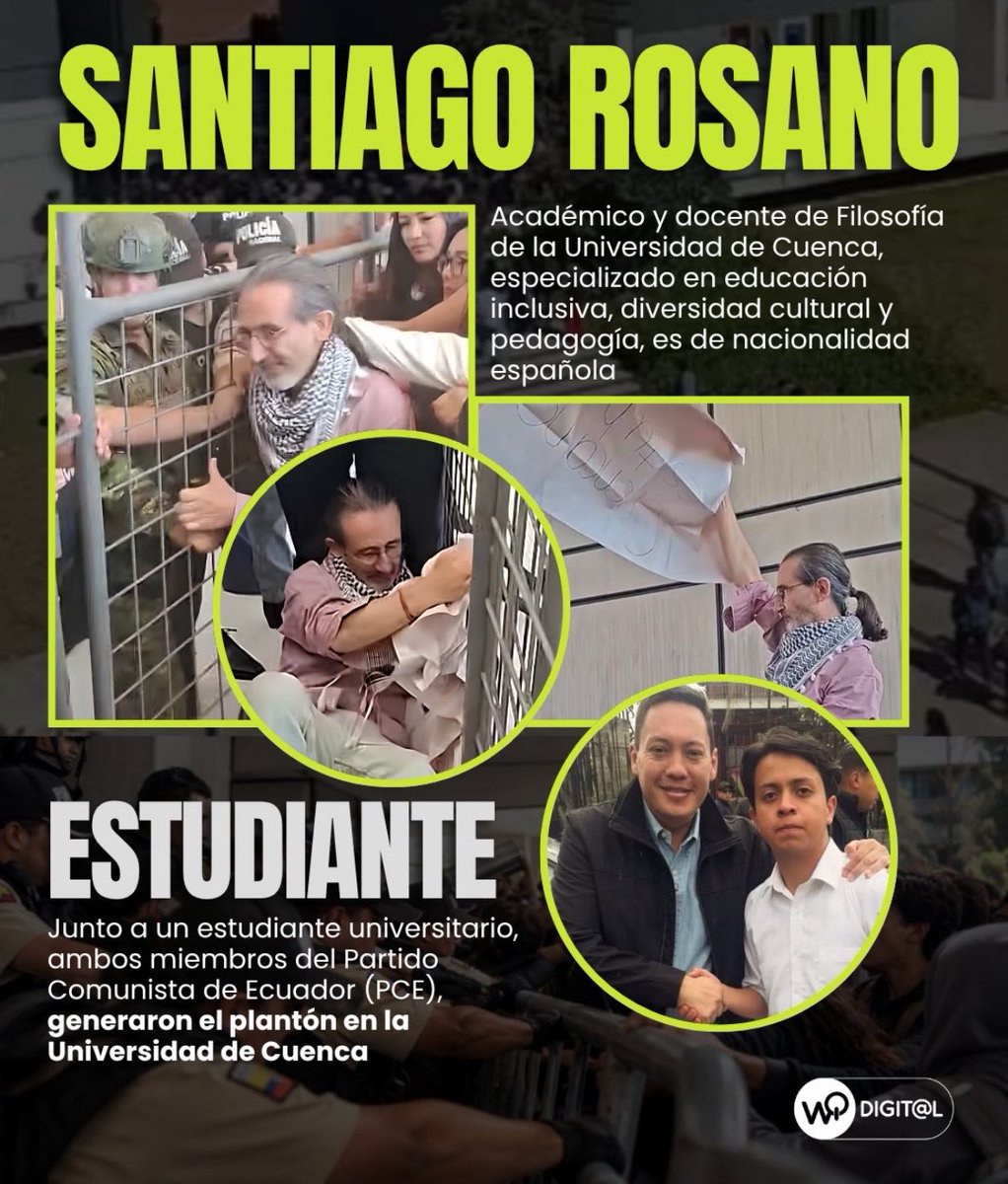 Ignacio43468415's tweet photo. ¡HAGAMOS FAMOSO!

Este ser de luz es Santiago Rosano, académico ESPAÑOL docente de Filosofía de la #UdeCuenca muy amigo del expulsado del  🇪🇨, también español Fernando Casado. Mientras nuestros profesionales no tienen trabajo estos siguen encaramados en las aulas universitarias. https://t.co/bU54LOJDPg