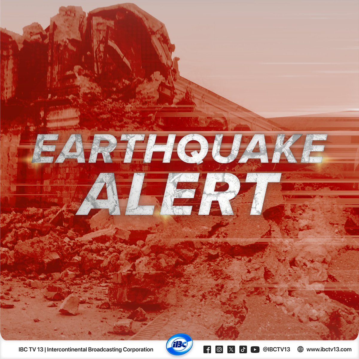 ibcdigital13's tweet photo. INGAT, BATANGAS!
Niyanig ng magnitude 4.1 na lindol ang Calatagan, Batangas bandang 5:17 p.m. ngayong Biyernes, Oktubre 9.
Wala namang inaasahang pinsala o aftershocks kasunod ng pagyanig.
#IBCTV13 #IBCDigital #ISM #IntegratedStateMedia #DisasterPreparednessPH #LindolPH https://t.co/mkkKGw7jaX