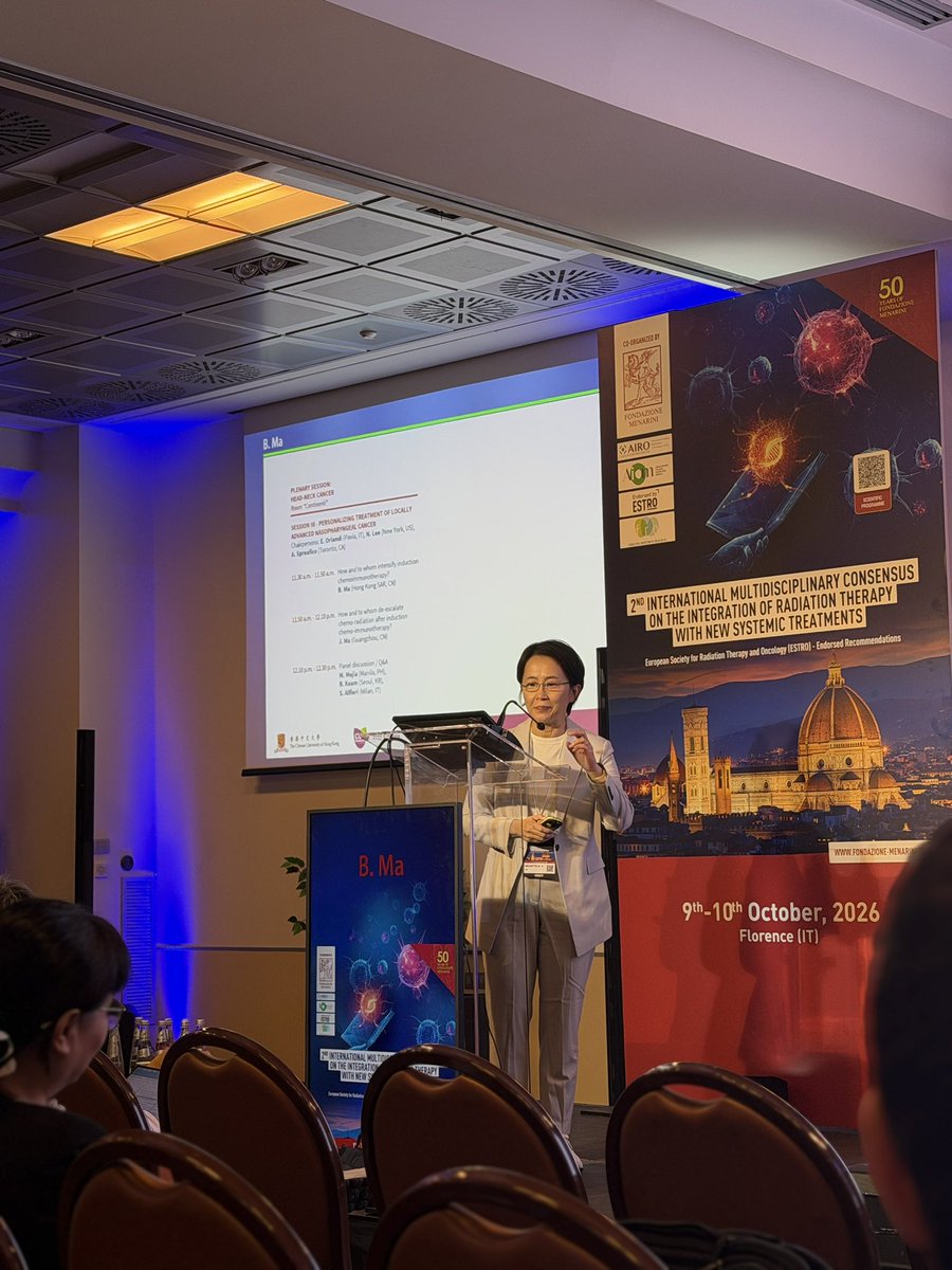 MarcBa12's tweet photo. Locally advanced Nasopharyngeal cancer now taking lead with Professor Bridgette Ma!
Who requires induction treatment intensification? 
#FlorenceConsensus26 #FlorenceOncology26 #OncoAlert https://t.co/iAXtxxKnxc