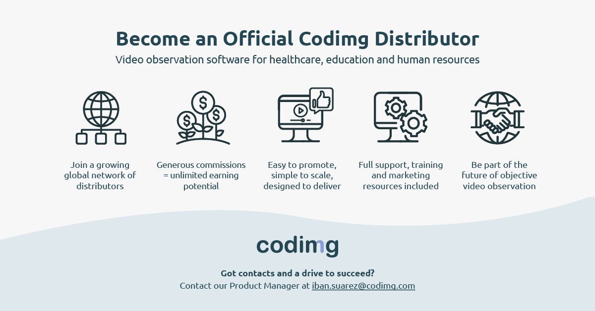 CodimgVA's tweet photo. Become an Official Codimg Distributor! 🌍

Bring cutting-edge video observation software to #healthcare, #education &amp; #justice.

💰 Generous commission 
🤝 Full training &amp; support 
📈 Simple to scale

Got the contacts? DM us or visit: 

https://t.co/woScRirssk https://t.co/gabt3QGrnL