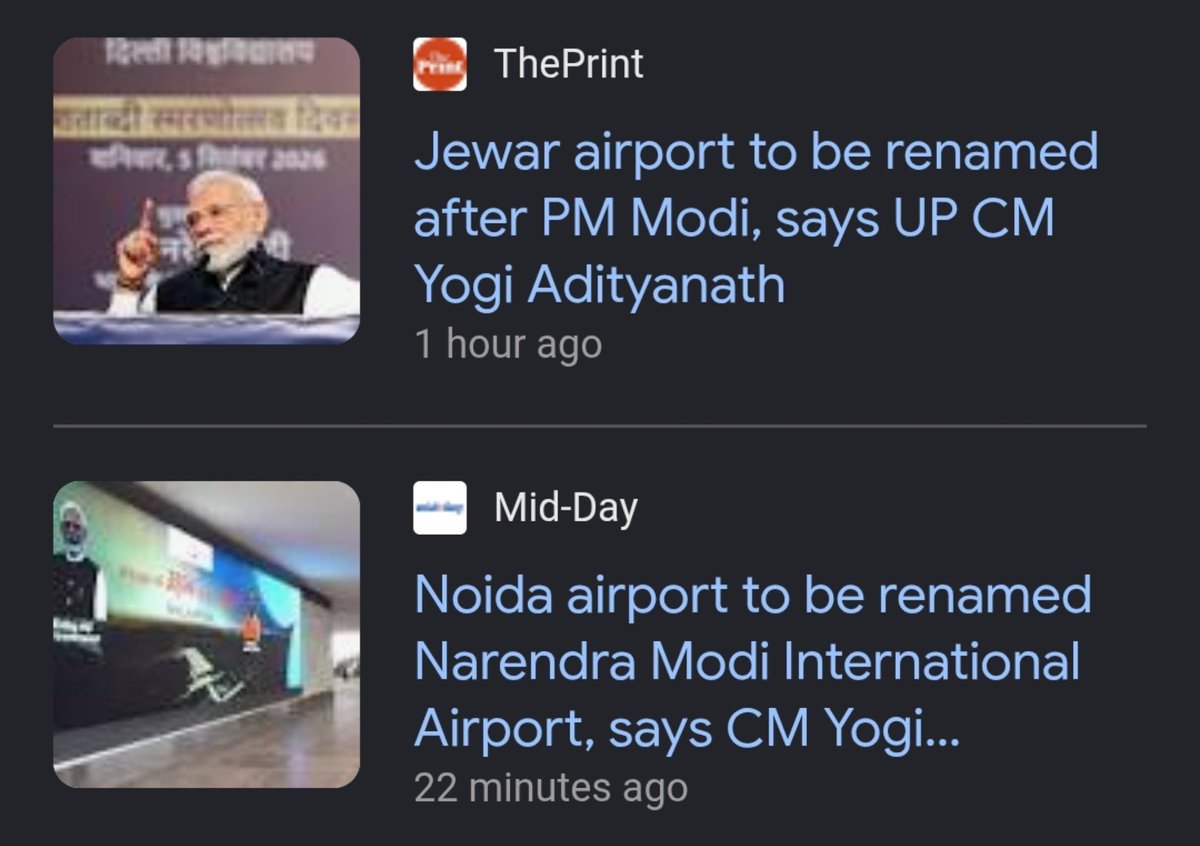 TheBharatIN's tweet photo. Renaming Noida Jewar Airport to  Narendra Modi International Airport is the purest form of ragebait 😂 https://t.co/eYqgJlOTmo
