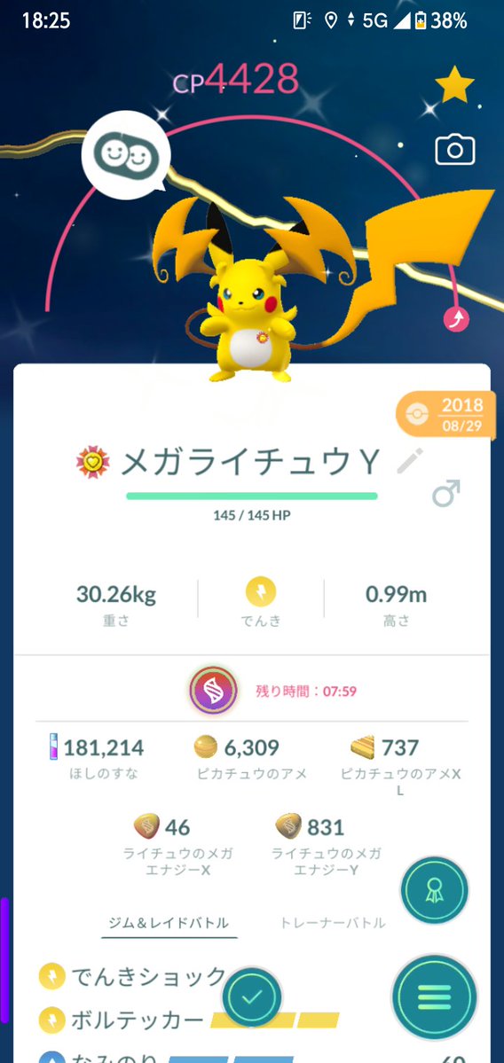 AtagoNoda's tweet photo. すごいとっくんと、メガシンカ強化が完了した(=゜ω゜)ﾉ
XY両方強化する実用性は考えていないのだ。ただの自己満なのだ。
柏で捕まえた「そのへんのピカチュウ」は、「最強に仕上がった、最高の相棒メガライチュウ」へと成長しました(๑'ᴗ'๑)
特訓お疲れ様だぜ、相棒⚡ https://t.co/CuPYJFUXih