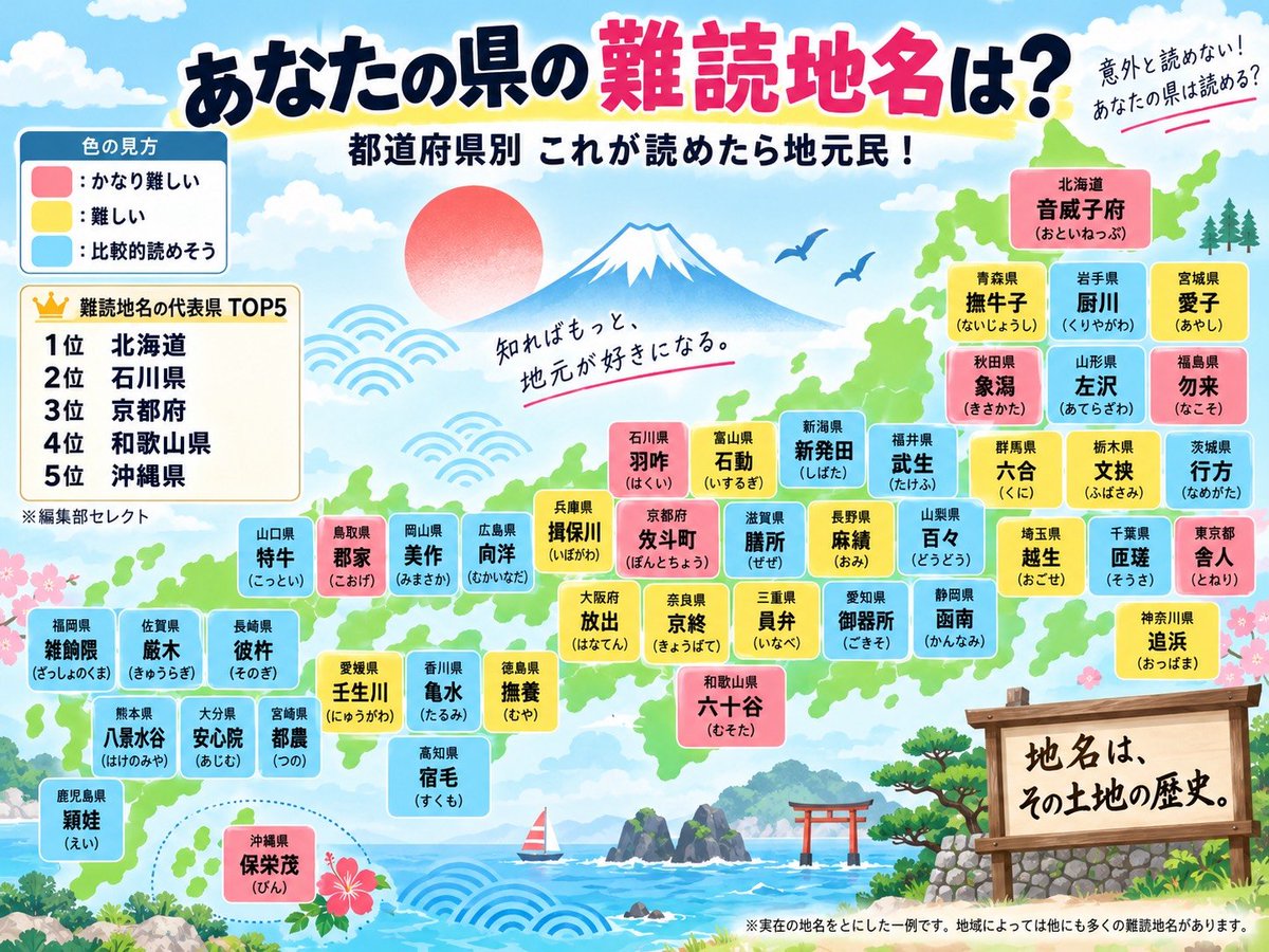 bkcusb's tweet photo. 47都道府県
難読名字

読め��ら地元民 https://t.co/TDBEEPu1Fn