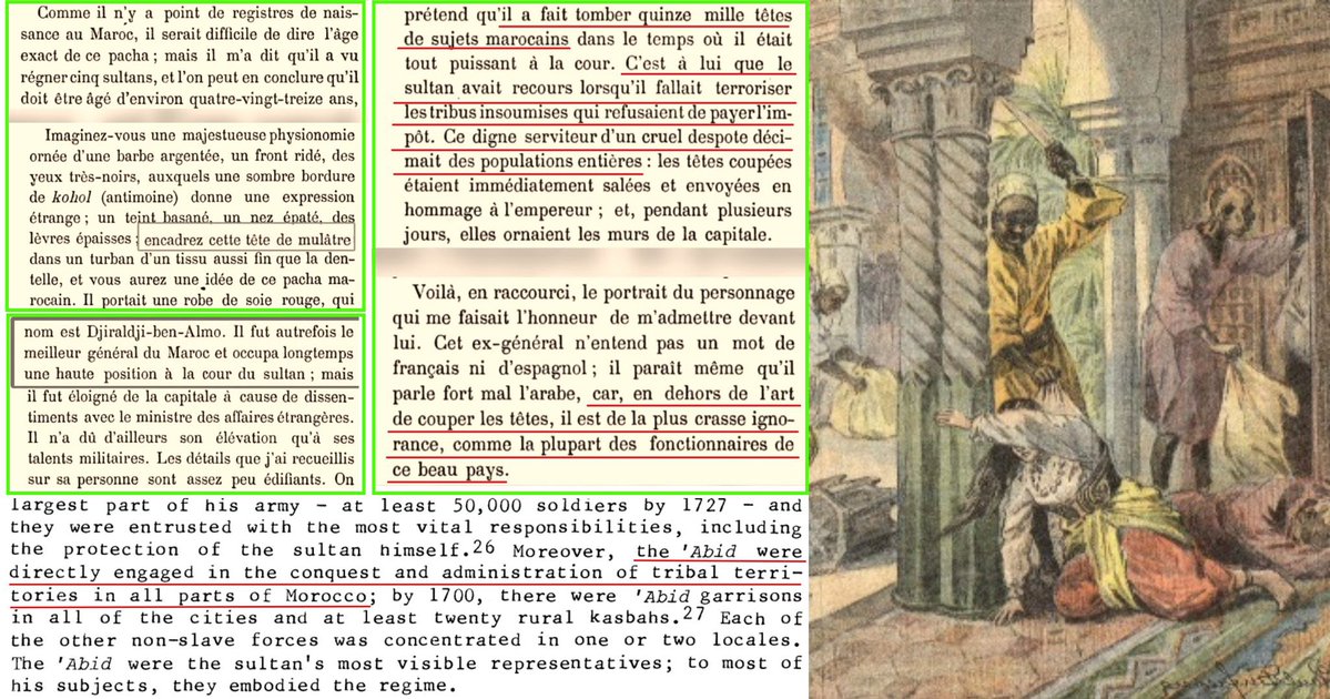 Warmonger60's tweet photo. @OfElric36896 @Sahelian221 @MidRays89025 @DzayerOffensive Morocco’s invasion was largely carried by spaniards &amp; arabs with your berber slavestock backbenching it. It lasted 20 mere years &amp; Arma women were raped. In 1660 Mulay Ismail formed a private army of bambaras n songhais who freely ruled and raped Moroccans for 30 years. https://t.co/q5pwnMbLJM