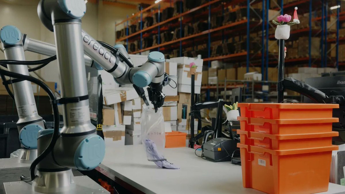 TheRobotEconomy's tweet photo. The next valuable warehouse robot may not be the one that ships your order.

It may be the one that handles what you send back.

Sereact, Zalando and CEVA Logistics have put dual-arm AI-powered systems into live operation at fulfillment sites in Germany and Poland to process returned fashion items.

That matters because returns are one of e-commerce’s messiest workflows.

Every item can be different: size, material, packaging, condition and resale value.

If automation works here, the opportunity is much bigger than robot arms.

It creates demand for:

- Returns-integration software
- Product-condition data systems
- Recommerce and resale routing
- Repair, repackaging and quality-control services
- Warehouse technicians and exception-handling teams
- Better inventory recovery and markdown decisions

The economics are not just about replacing a repetitive task.

They are about recovering more value from every returned item—and getting it back into sellable inventory faster.

Reality check: This is a commercial deployment at two sites, but broad scaling and ROI figures have not been publicly disclosed. Handling mixed, damaged and unpredictable returns reliably remains the hard part.

What to watch: Whether automation increases resale recovery, shortens return-processing time and reduces the number of items written off or liquidated.