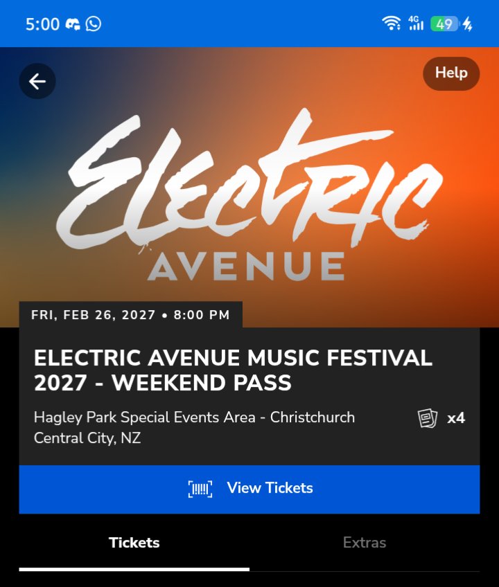branslinorayo's tweet photo. 🎶🔥 Electric Avenue 2027 tickets for sale! 🎟️

📅 Feb 26, 2027 | 📍 Christchurch, NZ 🇳🇿
🎫 4 Weekend Passes available! DM if interested 📩

#ElectricAvenue2027 #TicketsForSale #Christchurch #FestivalTickets https://t.co/svT4wuxf2n
