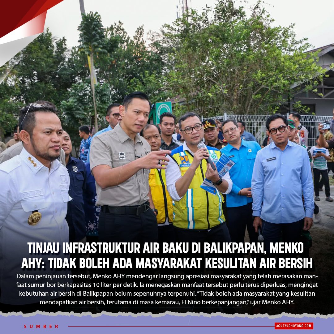 AHY_Galery's tweet photo. Tinjau Infrastruktur Air Baku di Balikpapan, Menko AHY: Tidak Boleh Ada Masyarakat Kesulitan Air Bersih https://t.co/P6htEKH4Ex