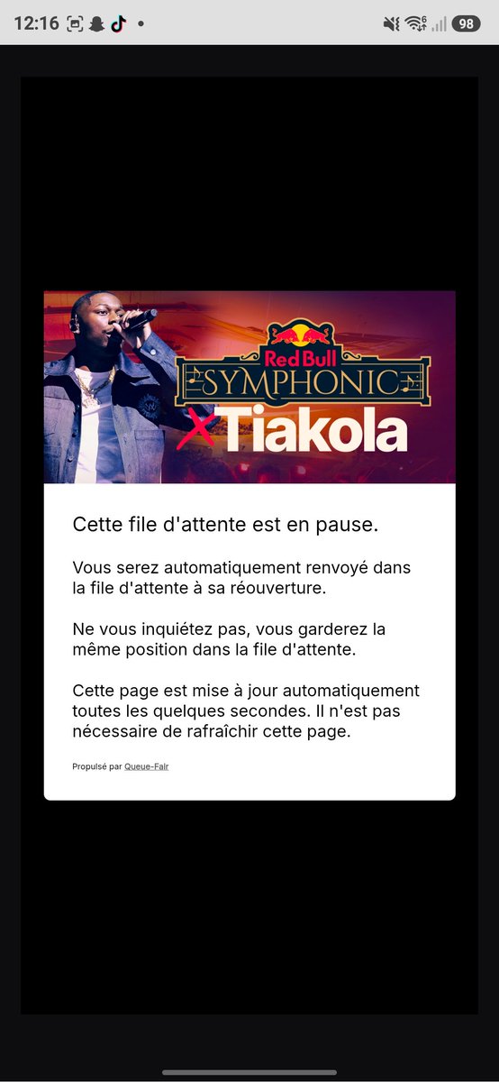 OlivyaThompson's tweet photo. Pour les places du concert a tiakola au moment ou j'arrive a 200 sa a mis la liste d'attente sur pause et depuis je suis bloqué sur sa https://t.co/4s8rAx1ce8