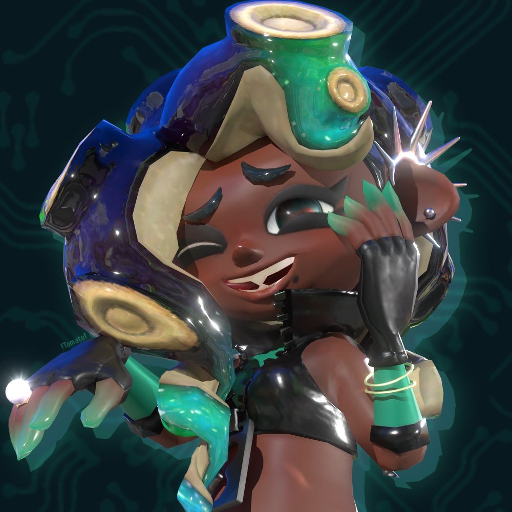 TD11456's tweet photo. In celebration of it being both International Lesbian AND Octopus day..

Allow me to share/repost(?)my renders of the one and only Marina Ida!!💚✨

(Along with a tiny Pearl because you really can't have one without the other,,/vpos🩷💚✨)

#Splatoon3 #Blender3D #Marina https://t.co/lUzQSspioi