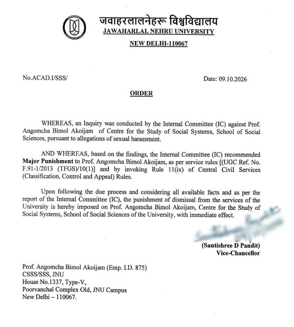 RajatSethi86's tweet photo. 11 sexual harassment cases involving female JNU students. A sitting Congress MP. A JNU professor. And a total deafening silence in Delhi.

The same Binod Akoijam who spoke passionately in Parliament about the sexual violence in Manipur is now sacked from his professorship with immediate effect.

Rahul Gandhi, we know that “smashing patriarchy” is little more than a slogan for you. But start by saving our campuses from sexual perverts and potential rapists you have harboured in your party!