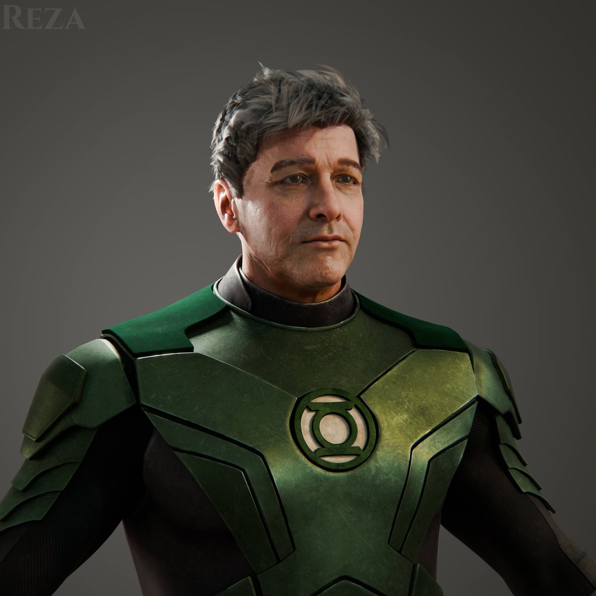 reza825_'s tweet photo. I've made a 3D model based on Hal Jordan from the Lanterns (2026).I actually started working on this 3D model quite a long time ago, I couldn't finish it due to lots of things happening irl.But now it's finished &amp; I'm happy with how it turned out. The rig is available on CGTrader https://t.co/jqzAsnAdKd