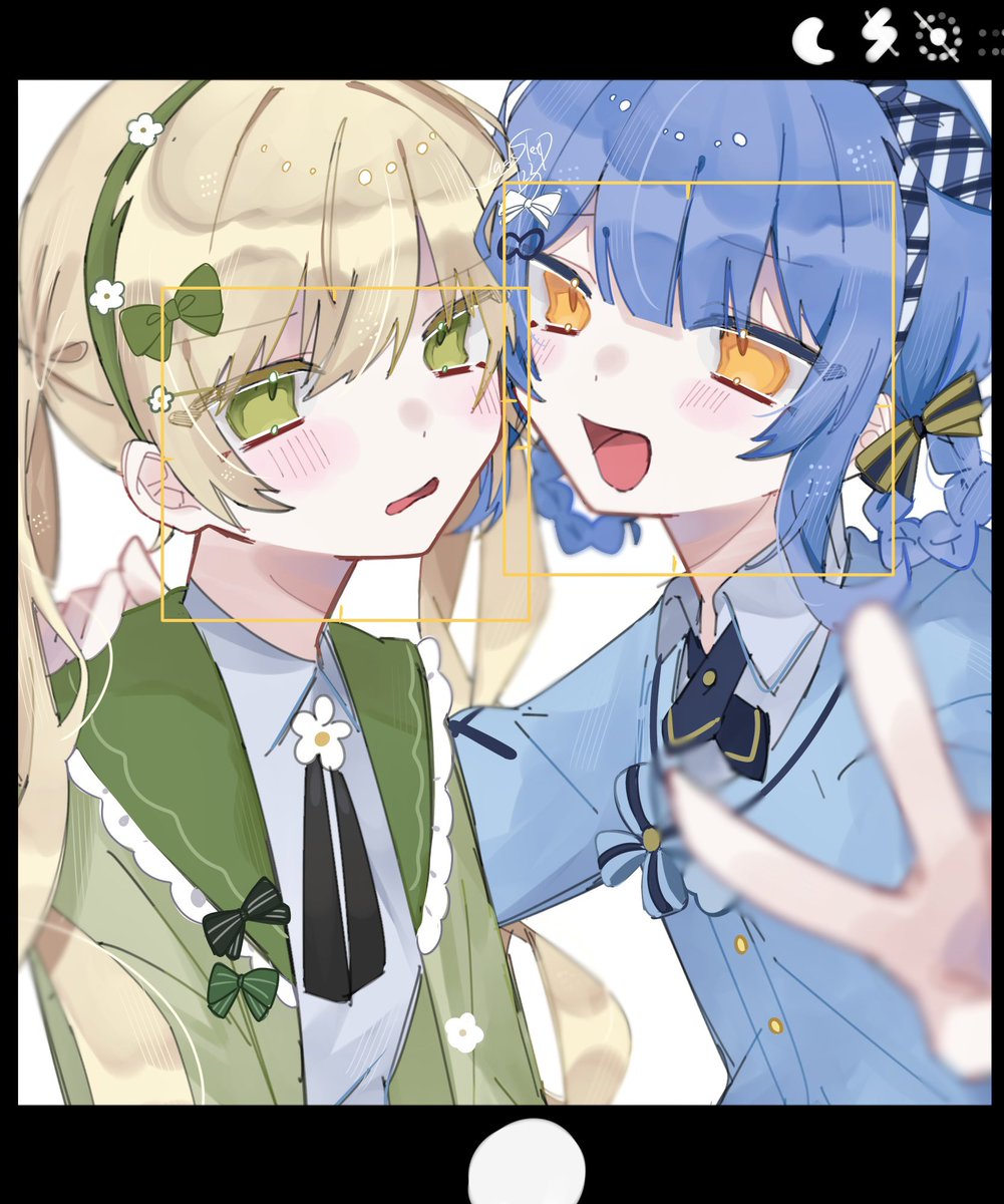 lack_sleep123's tweet photo. #まのさば二次創作  #まのさばイラスト 
       ｢一緒に写真撮りましょ〜！｣ https://t.co/aUQ4paBXd7