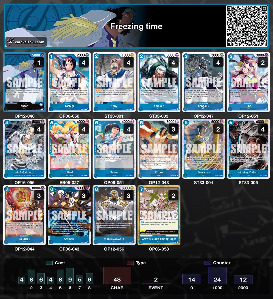 TTS_Kodaa's tweet photo. EB05 add a really great card to Kuzan. Kuzan want to flood the board with a lot of card, so Hibari help a lot ! Btw Kuzan never have so few brick in his deck, that’s awsome !
#OPTCG #Kuzan #Navy https://t.co/pKAgpMKfWL