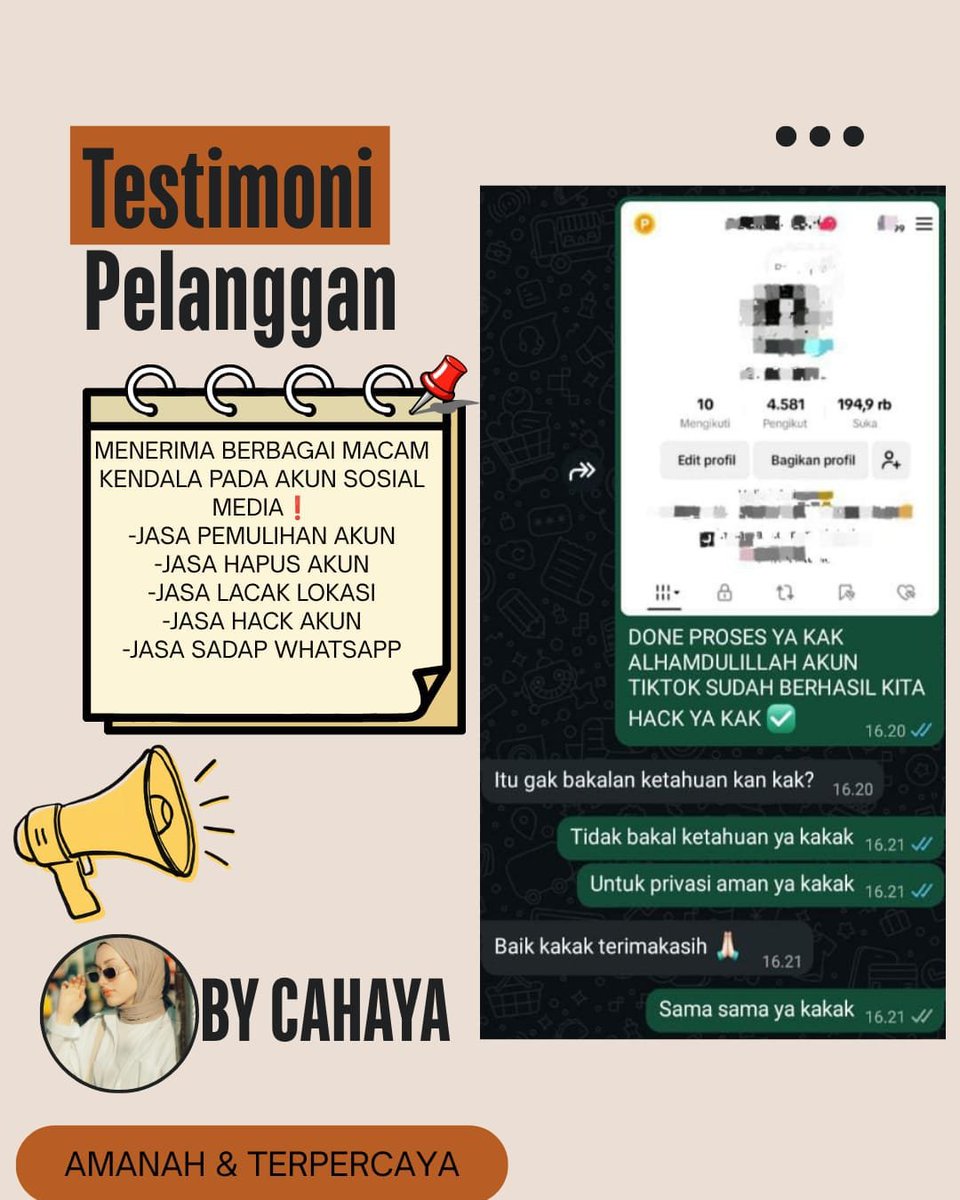 vcenise's tweet photo. WTS OPEN JASA PEMULIHAN/PERBAIKAN AKUN SOSMED⤵️

 Layanan  :
✨ Pulihkan &amp; Pulihin/Balikin Akun
✨ Hapus/Nonaktifkan Akun
✨ Hack Akun
✨ Sadap Wa/All Sosmed
✨ Lacak Lokasi

(Instagram,Tiktok,Gmail/Email,Facebook,Telegram,Twitter/X,Dll)

Konsultasi? WhatsApp Di Profil🫰 https://t.co/WBJ72IxqaQ