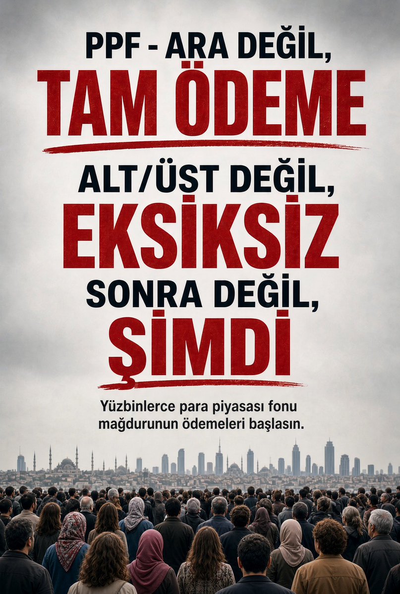 Ata5060's tweet photo. 1 milyon TL üzeri para piyasası mağdurları TAM ÖDeME ACİLEN YAPILSIN!!
Birikimlerimizi daha fazla bekletmeyin..
Mağduriyet bitsin!
#ppf1milyonüstütamöde https://t.co/vCv0KN2Nw0