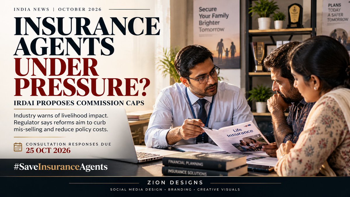 x_zion_yt's tweet photo. Insurance reforms are sparking a big debate. ⚖️

Can India protect policyholders without putting insurance agents’ livelihoods at risk?

What's your view?

#SaveInsuranceAgents #Insurance #India https://t.co/aBe7xRBgQV