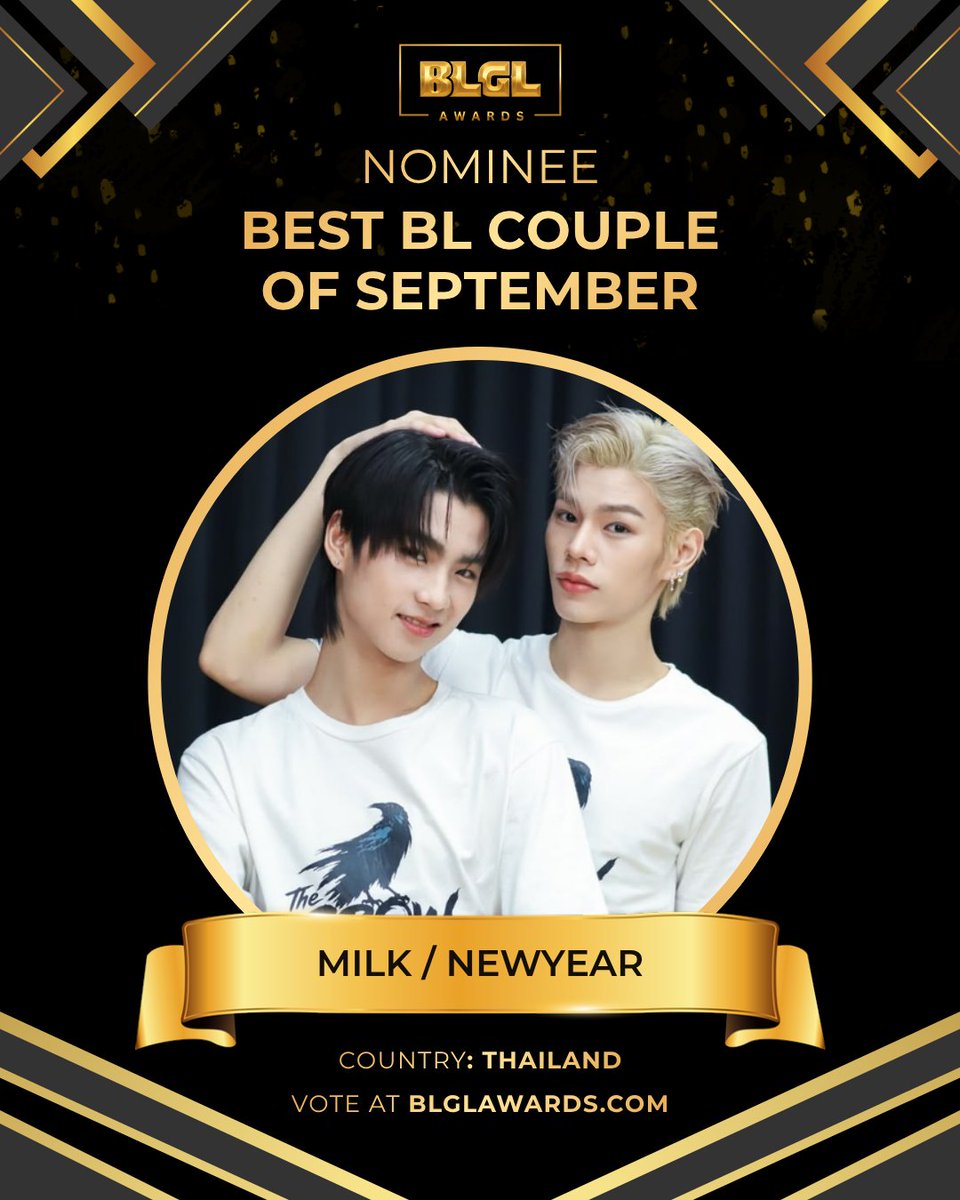 blglawards's tweet photo. The Crow Club is nominated for Best BL Series of September!

MilkNew aew nominated for Best BL Couple, Milk Natchanon &amp; Newyear Nawaphat are nominated for Best BL Actor!

Voting Update: One Vote Per Day

Vote now at https://t.co/MBJKT3xSUQ

#TheCrowClub #BLGLAwards #milknewyear https://t.co/u4Ume0pJWX