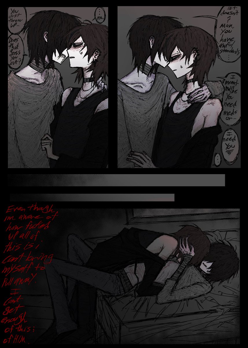 schiz0creep's tweet photo. (8/8)
This is Chuuyas pov, the next part probably wont be finished for a long while. Im thinking of making it from Dazais perspective as well as getting into his guilty feelings towards Chuuya. https://t.co/kIhBcMvWF5