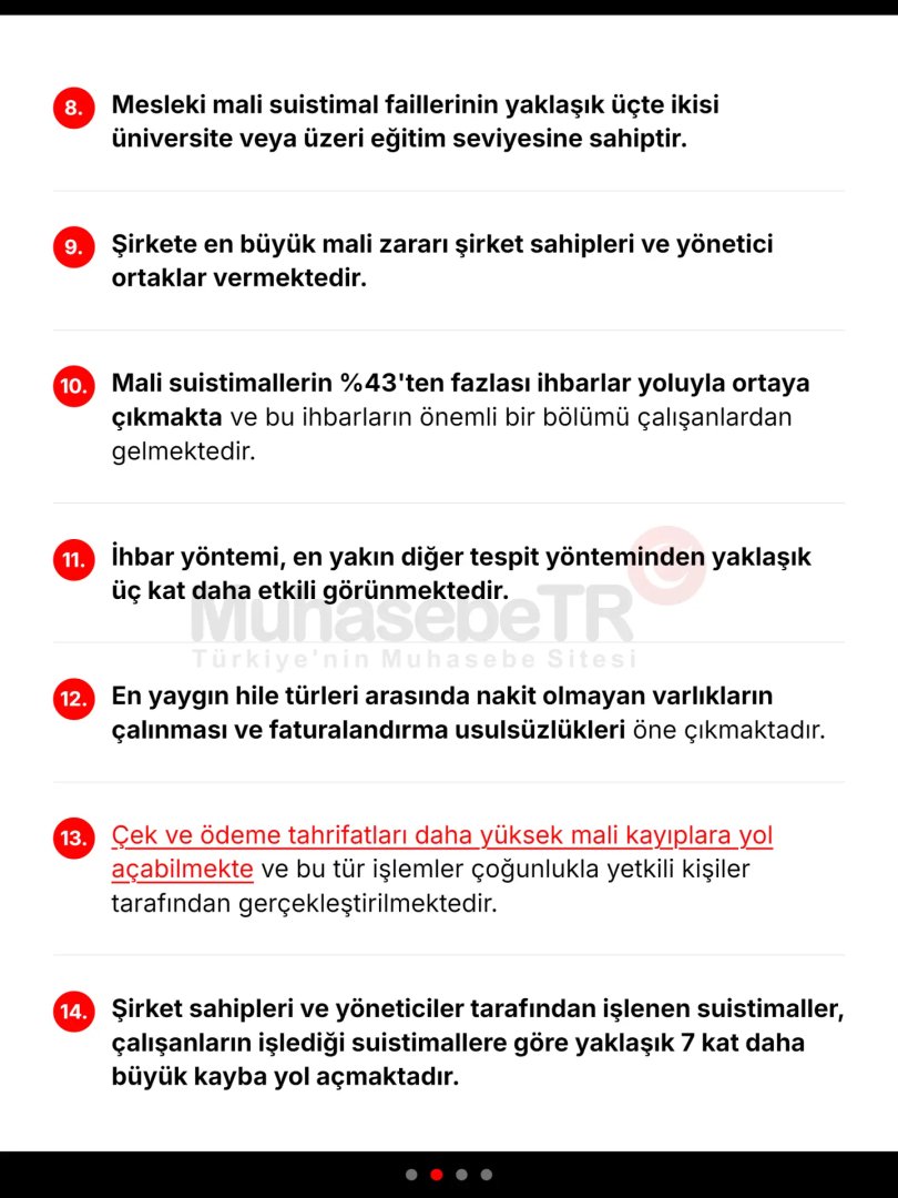muhasebetrcom's tweet photo. İşletmelerde Tespit Edilen Suistimaller, Hileler ve Alınabilecek Tedbirlerden (İhbar Hatları) https://t.co/UE7U7oZtmb