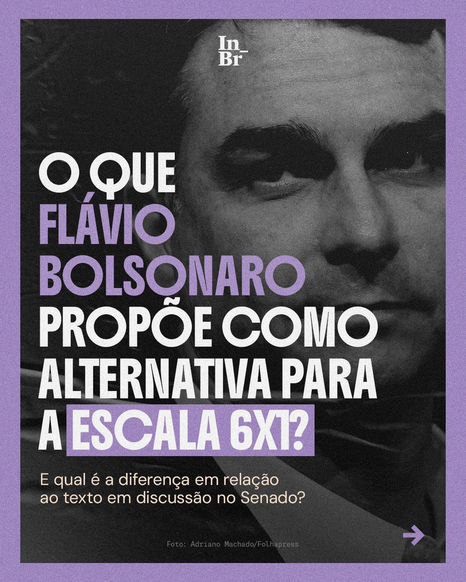TheInterceptBr's tweet photo. Flávio Bolsonaro diz ter uma proposta “infinitamente melhor” para a jornada de trabalho. Mas ela não acaba com a escala 6x1 e ainda permite redução de salário.

Entenda a diferença entre as duas propostas. 🧶👇 https://t.co/q0bok4C6SB