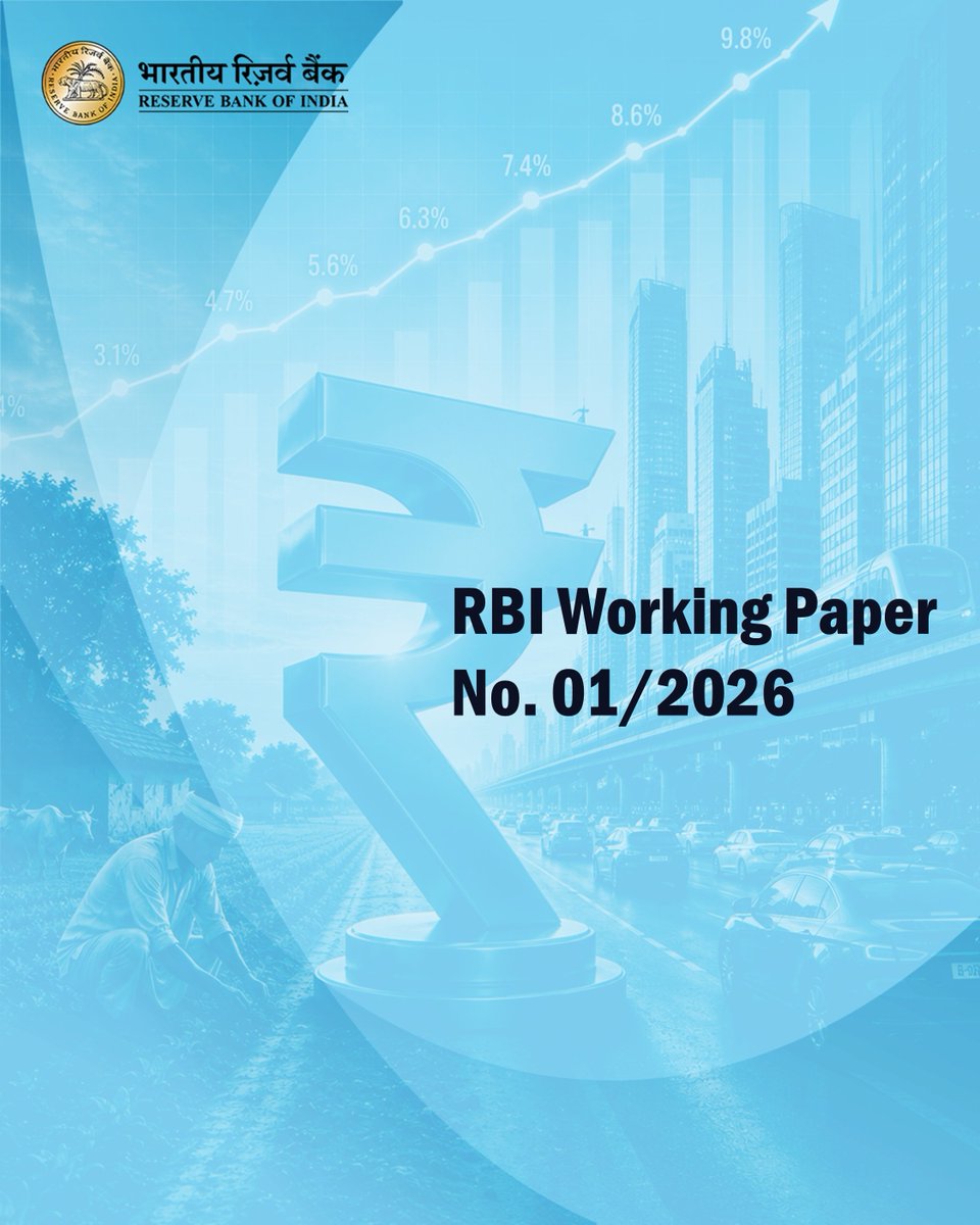 RBI's tweet photo. आरबीआई वर्किंग पेपर सं. 01/2026:
राज्य-स्तरीय मुद्रास्फीति में डेटा संबंधी कमियाँ: कोविड अवधि के संदर्भ में एक आकलन
RBI Working Paper No.  01/2026:
Data Gaps in State-Level Inflation: An Assessment for the Covid Period
https://t.co/uBqckc8K93 https://t.co/7Bt7Bvh5xn