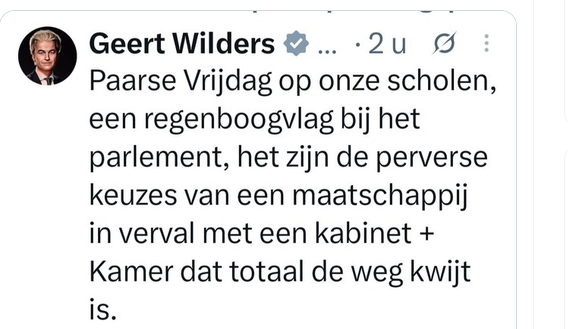 Obstinaat10's tweet photo. Wie zei ook weer dat homohaat vooral van moslims komt? Taliban-ayatollah Geert Wilders toch? https://t.co/1K5cOtaUD7