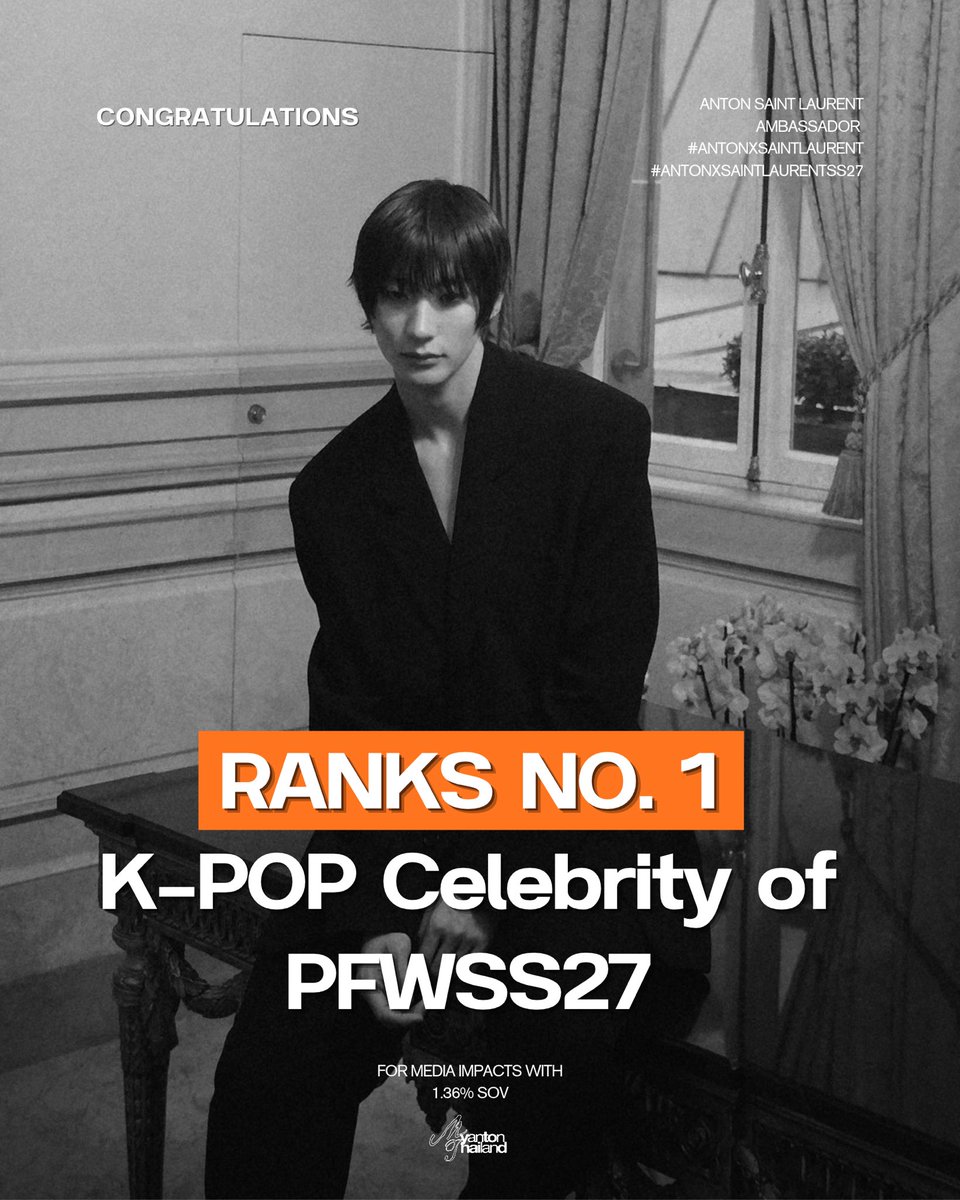 MYANTON_TH's tweet photo. BOOST ENGAGEMENT START! (D-11)

มาเก็บยอดให้แอนตัน คุณ BA & NO. 1 K-POP CELEBRITY of PFWSS27 กันค่ะ ⭐️

ANTON SAINT LAURENT AMBASSADOR 
#ANTONxSaintLaurent
#ANTONxSaintLaurentSS27

📍1 repost + 1 reply + 1 quote 

ขอเชิญชวนตันพือ ทีนี่ และบรีจึบูสต์เอนเกจเมนต์ให้กับแอนตัน แม้ PFW จะจบลงแล้วแต่การเก็บยอด EMV&MIV ยังคงดำเนินต่อไป จนถึงวันที่ 14 ต.ค. เนื่องจากแอนตันได้รับการแต่งตั้งให้เป็น BA ของ Saint Laurent เราจึงทำการขยายเวลาเพื่อให้ได้ยอดที่มากขึ้นค่ะ 🦕