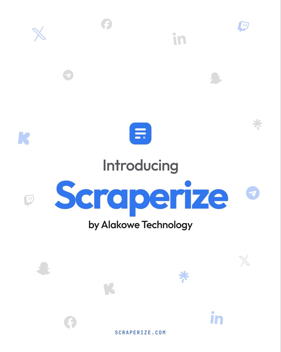 scraperize's tweet photo. Big news! 🎉

We are officially introducing Scraperize!

Scraperize is a data extraction API built for developers, researchers, and technical teams to collect and analyze public social media data.

Visit https://t.co/KIWArMXKQO to get started. https://t.co/Ndb91xjKdE